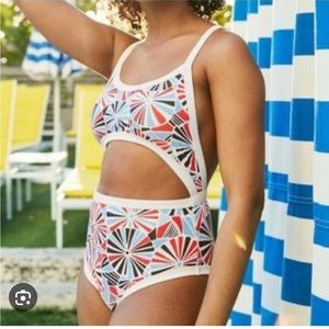 Aerie Swim RW&B Ribbed One Piece